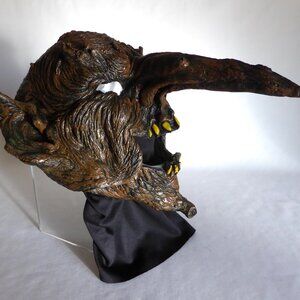 NWT VINTAGE 1999 PAPER MAGIC HALLOWEEN COSTUME HORNED EVIL TROLL ADULT MASK NEW